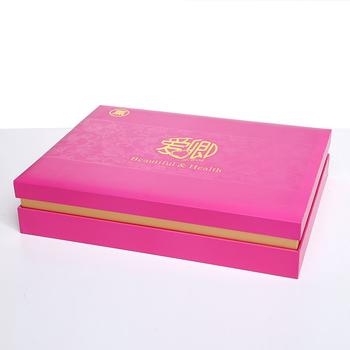 Cosmetics packing carton with red ribbon and UV